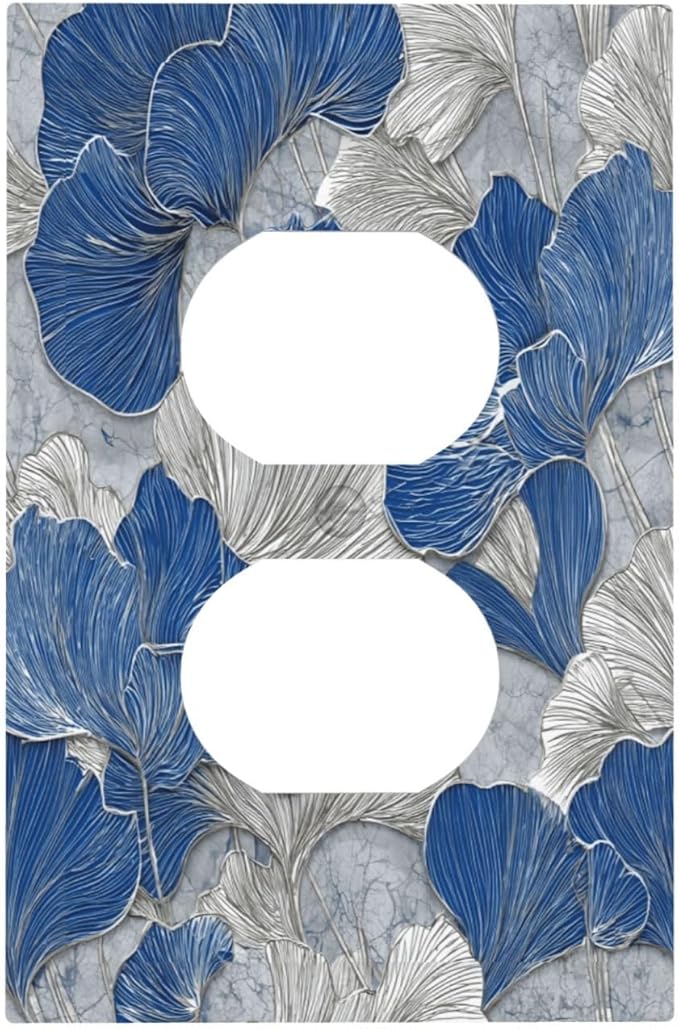 Bvtewkhz Abstract Blue Marble Plant Leaves Duplex Outlet Decorative Light - Image 2