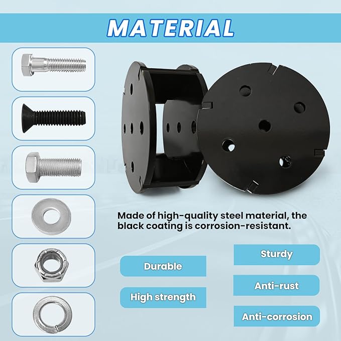 FLOVENTIS 2" Angled Air Helper Spring Spacer, Heavy-Duty Steel Compatible - Image 3
