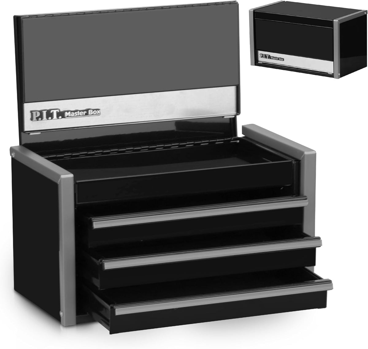 p.i.t. mini tool box,3 drawers small metal toolbox, main product view