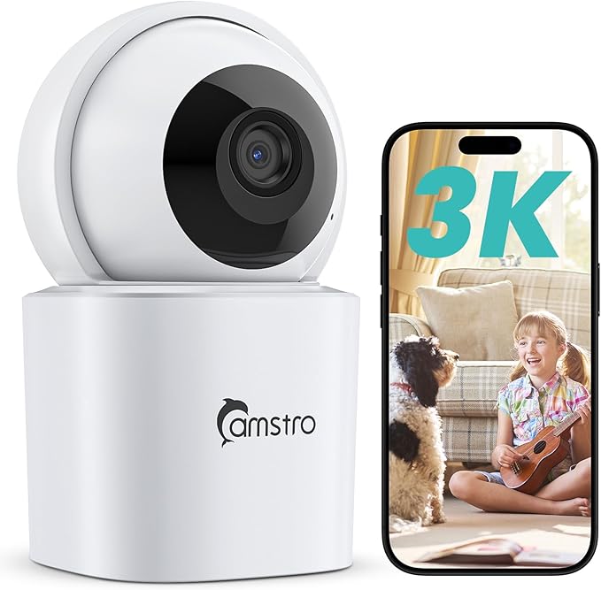 CAMSTRO 3K Indoor Security Camera, 360°PTZ Home Baby/Pet Monitor, Auto Tracking by CAMSTRO