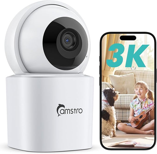 CAMSTRO 3K Indoor Security Camera, 360°PTZ Home Baby/Pet Monitor, Auto Tracking by CAMSTRO