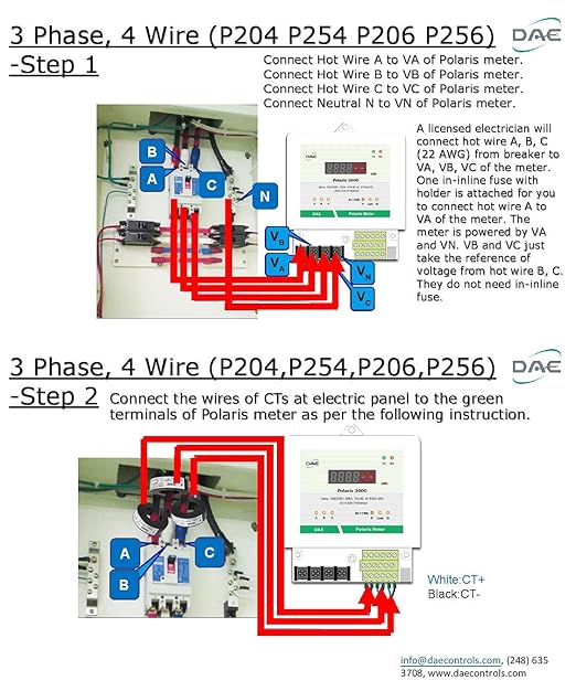 DAE P254-3000 KIT, UL 3000A kWh meter3 Phase 120-480V 50/60Hz RS485, 3 Split CTs - Image 4