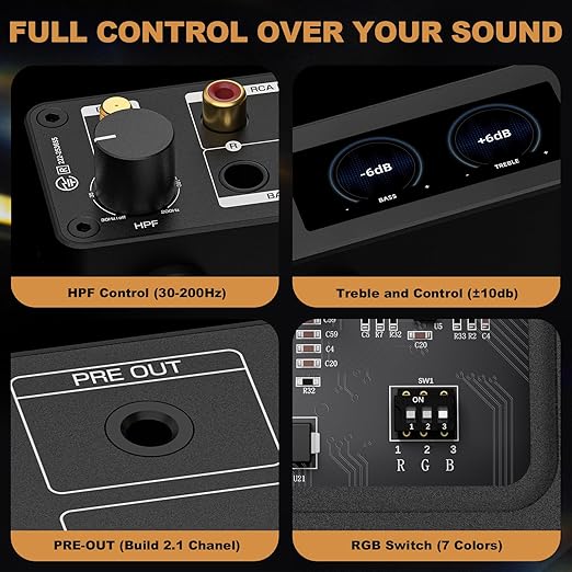 Ampapa 2 Channel Bluetooth Amp: HiFi 300W x2 Stereo Amplifier - Image 6