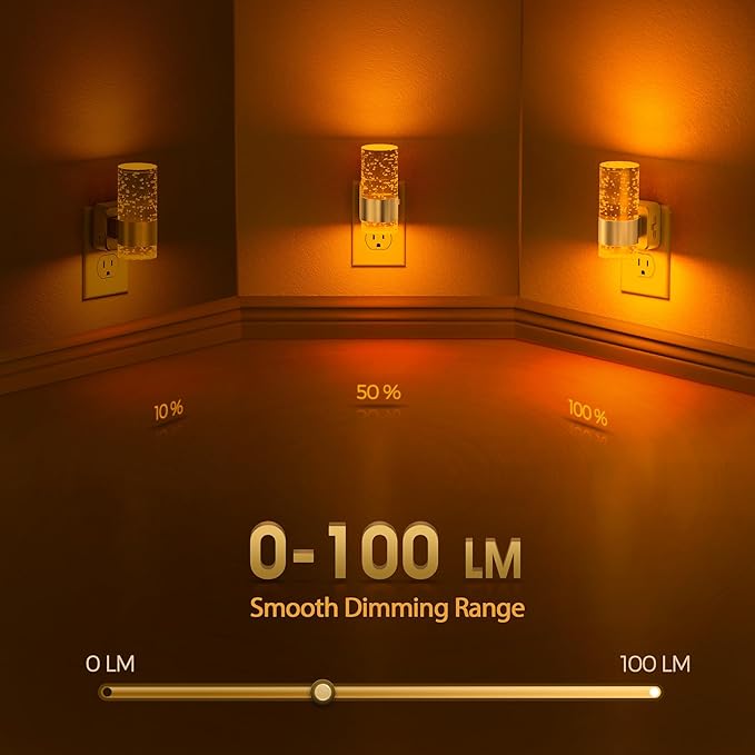 Briignite Night Light, 2 Pack Dimmable Night Lights Plug into Wall, LED Night - Image 2