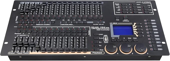 Professional DMX512 Stage Lighting Controller, Mini Pearl Stage Light Console by MetYonLaser