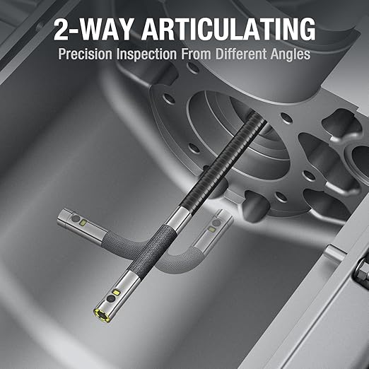 Articulating Borescope with Dual Lens Endoscope, Teslong 5-inch IPS Automotive - Image 2