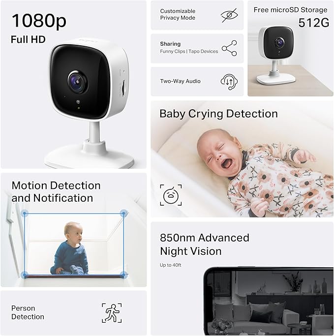 Tapo 1080P Indoor Wired Security Camera - Image 2