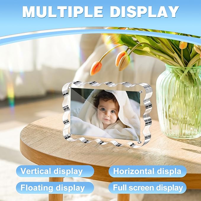 Aheroi Acrylic Picture Frames, 3 Pack 4x6 Clear Scalloped Photo Frame - Image 5