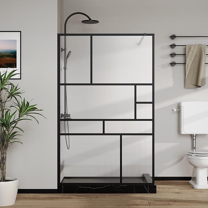 Goodyo 46 in. W x 72 in. H Bathroom Shower Glass Door Framed Tempered Clear - Image 2