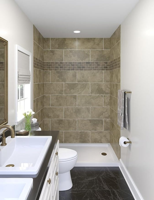 Miseno MSW-603696RFL Readyset 60" X 36" X 96" Fifteen Panel Alcove Shower Wall by Miseno
