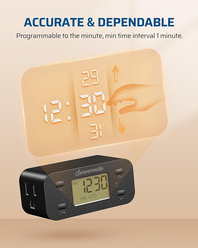 DEWENWILS 24 Hour Programmable Digital Timer Outlet - Image 4