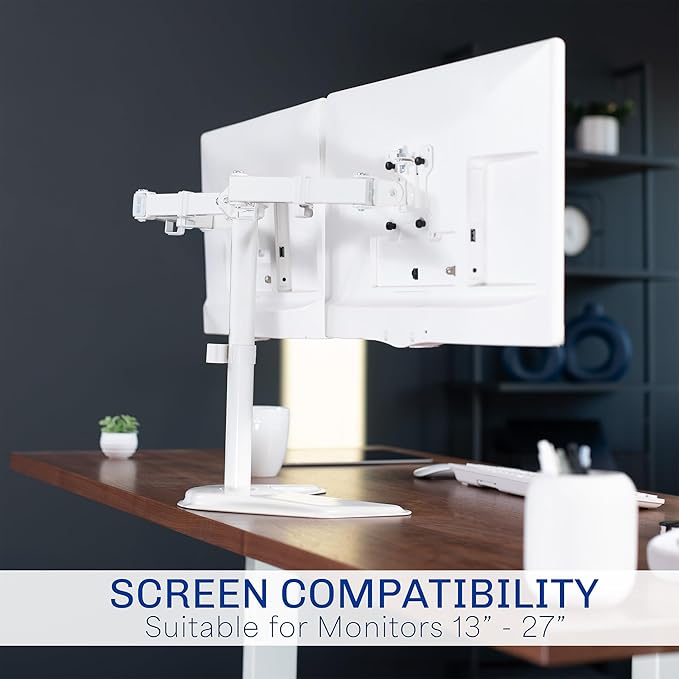 VIVO Dual LED LCD Monitor Mount, Free-Standing Desk Stand - Image 7