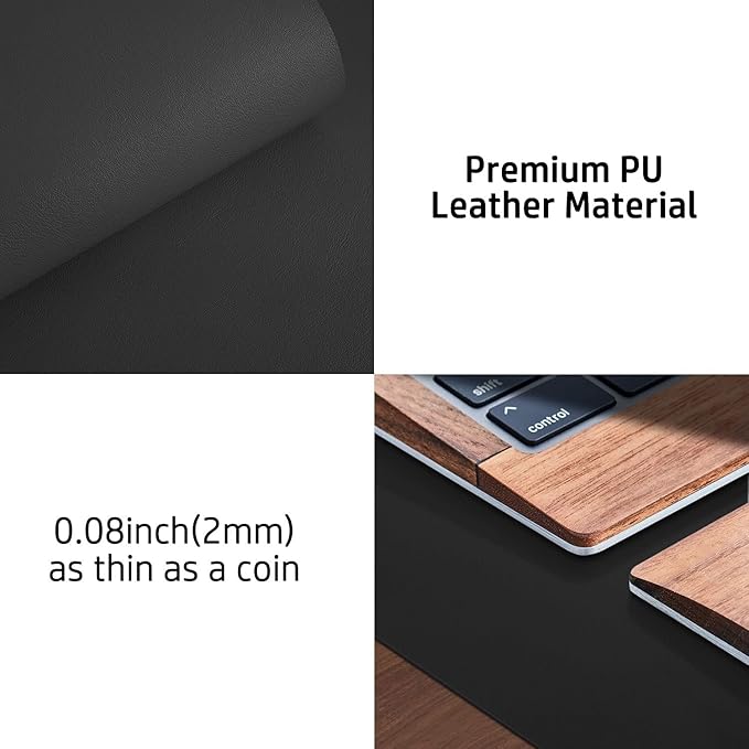 Aothia Leather Office Desk Pad Protector, Non-Slip PU Leather Desk Blotter - Image 7