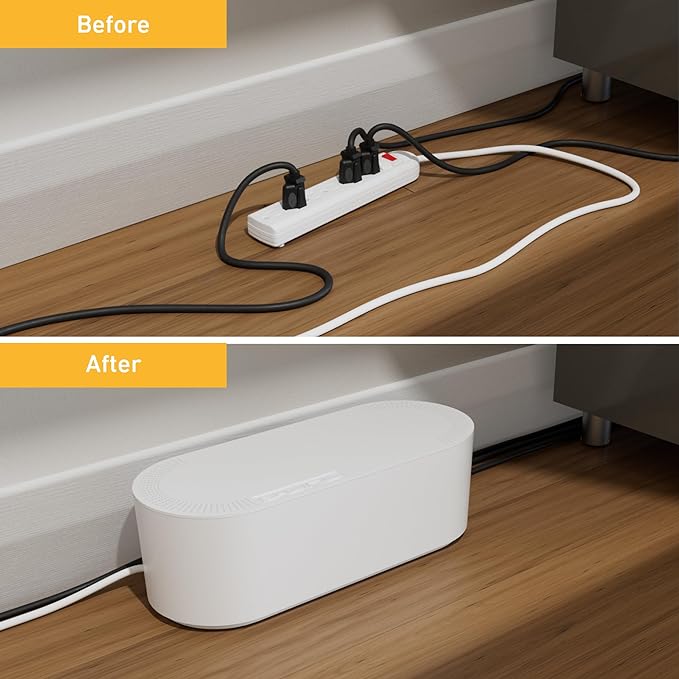 D-Line Cable Management Box, Power Strip Holder, Floor Outlet Hiders, Desk Cord - Image 6