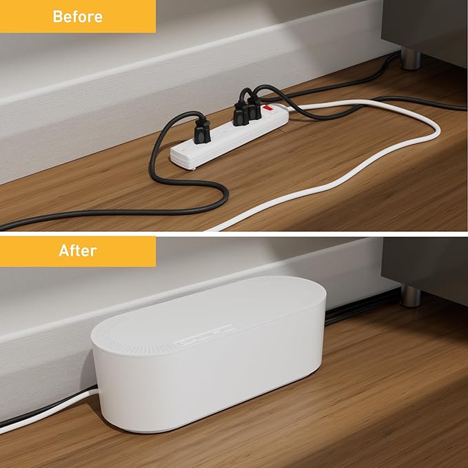 D-Line Cable Management Box, Power Strip Holder, Floor Outlet Hider, Desk Cord - Image 6