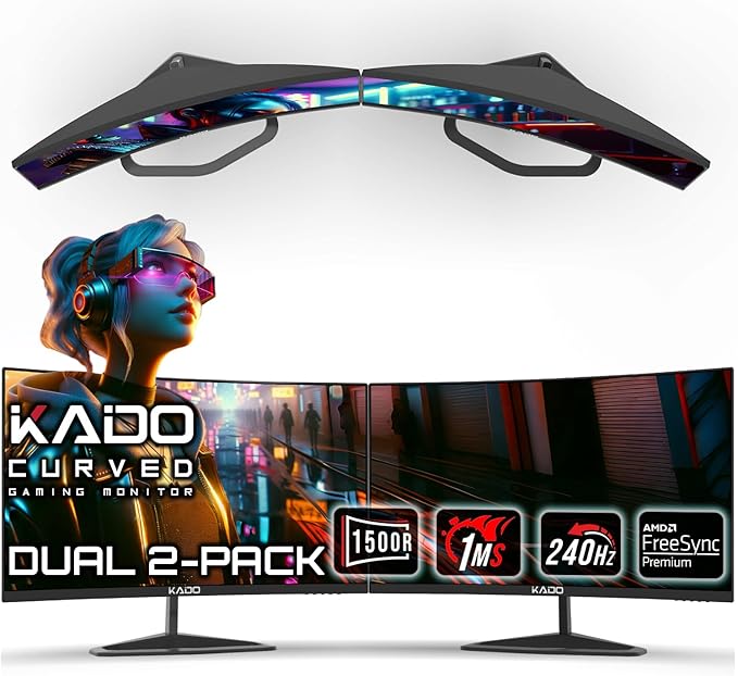 Kado 25" Class Dual Gaming Monitor Setup by Kado