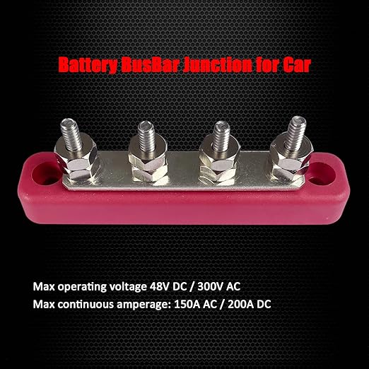 4 x #10 Studs Bus Bar, Ampper 4.2" Power Distribution Block Brass Battery - Image 4