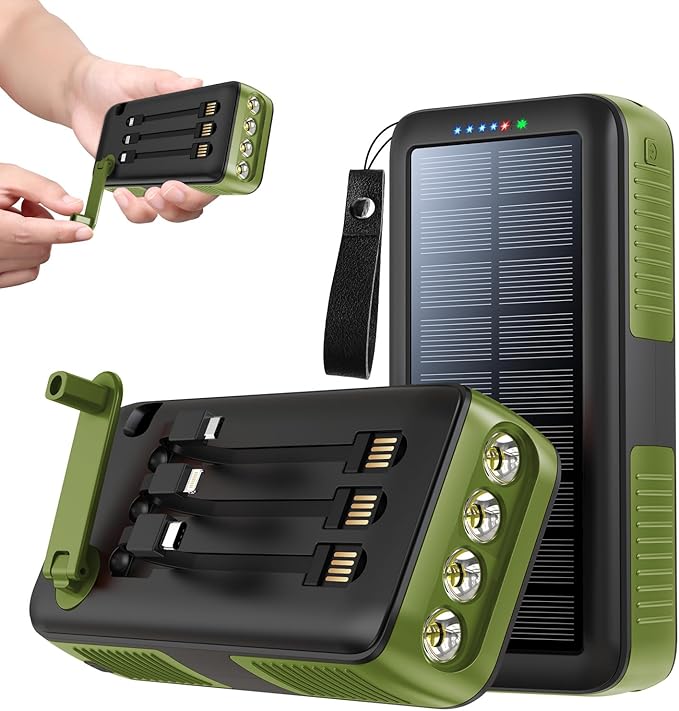 Solar Charger Power Bank 63200mAh, Portable Charger by boogostore