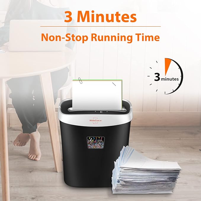 VidaTeco Paper Shredder for Home Office10-Sheet Cross-Cut Shredder - Image 4