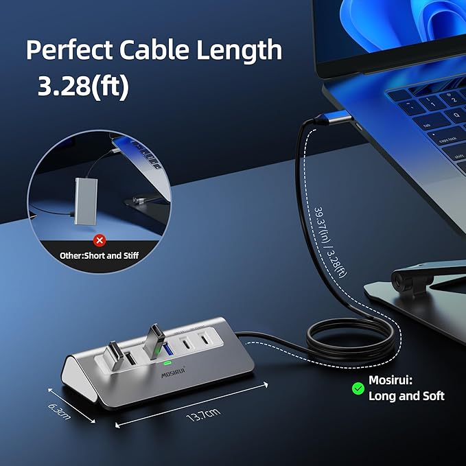 USB C Hub, Mosirui 9 in 1 USB C Hub Multiport Adapter - Image 2