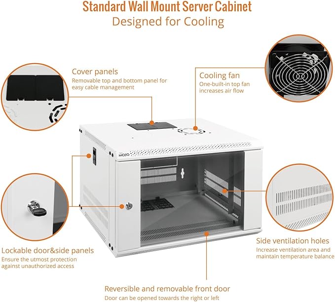 Tecmojo 6U Wall Mount Rack Network Cabinet - Image 3