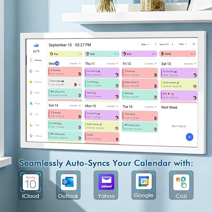 27 Inch Smart Digital Calendar Max, Wall Mountable Electronic Family Planner - Image 4