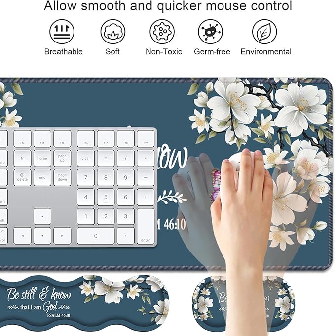 4 in 1 Ergonomic Keyboard Wrist Rest & Mouse Pad Wrist Rest Set, Large XXL - Image 3