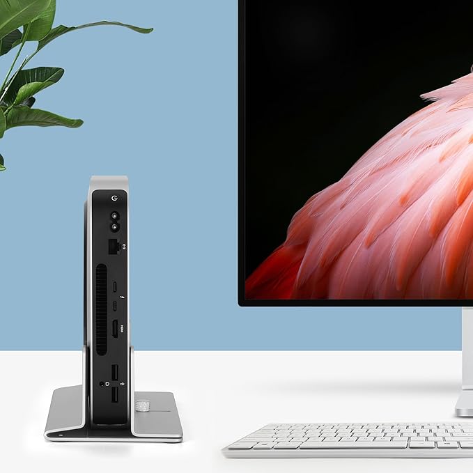 Psitek Adjustable Mac mini Stand Aluminium Vertical Laptop Holder Desk Mount - Image 4