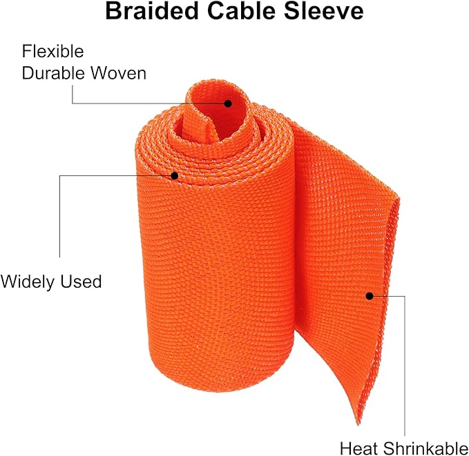 MECCANIXITY Braided Cable Sleeves Heat Shrinkable Fabric Sleeving, Network - Image 4