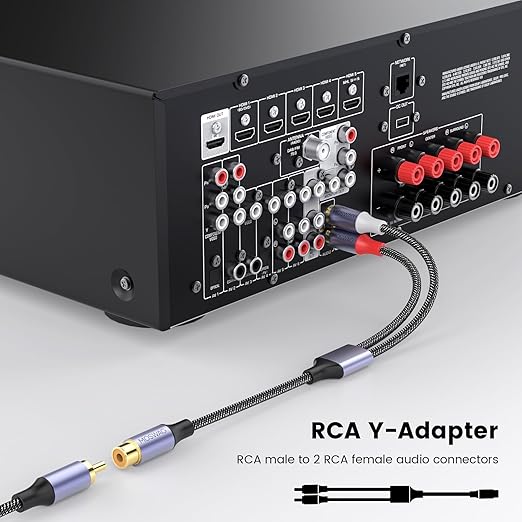 MOSWAG RCA Splitter, 1 Female to 2 Male, RCA Y Splitter Audio Video Cable - Image 2