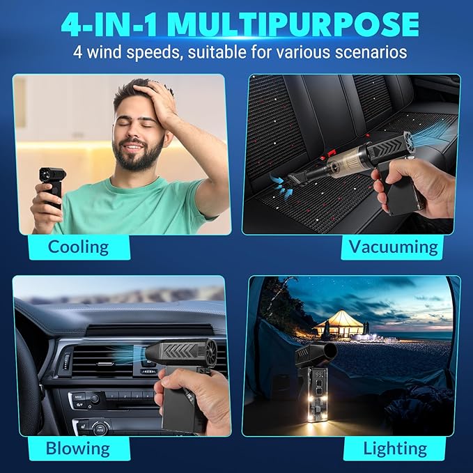 Newdehanm Violent Turbo Fan，Mini Electric Compressed Air Duster & Vacuum Cleaner - Image 2
