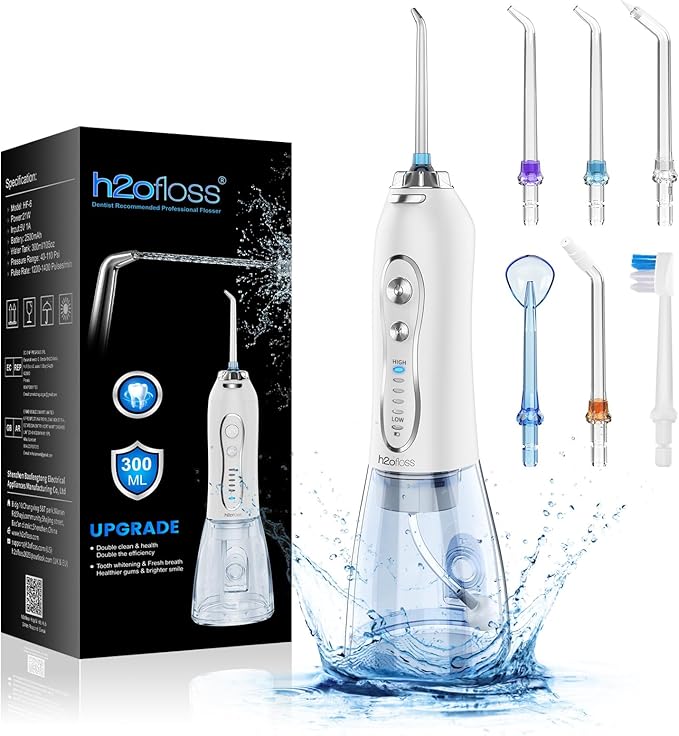H2ofloss Water Dental Flosser Portable Dental Oral Irrigator by SpecializinginOralCareforover10Years