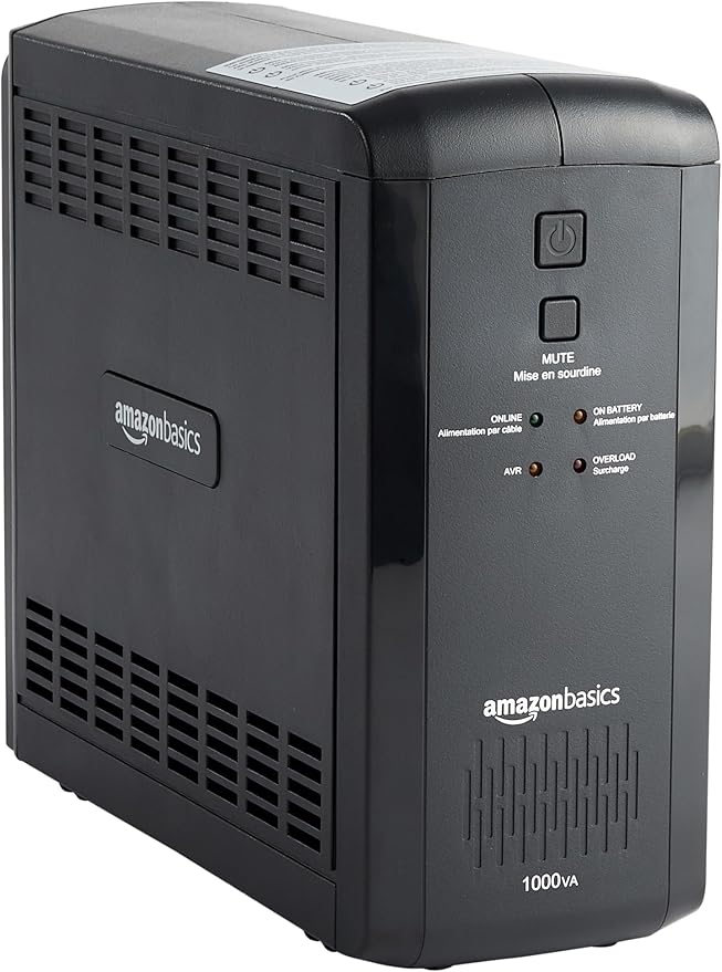 Amazon Basics UPS Battery Backup & Surge Protector 1000VA/550W, 9 Outlets by AmazonBasics