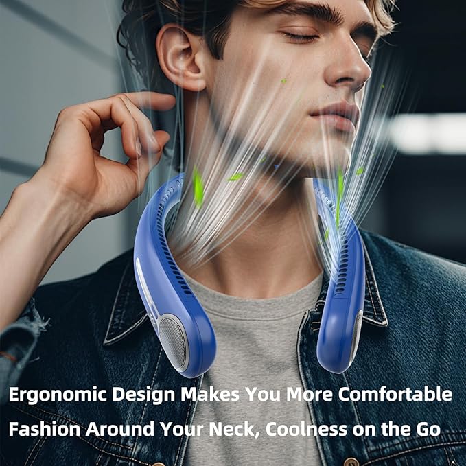 Portable Neck Fan, Hands Free Personal Wearable Bladeless Fan, 6000mAh USB - Image 6