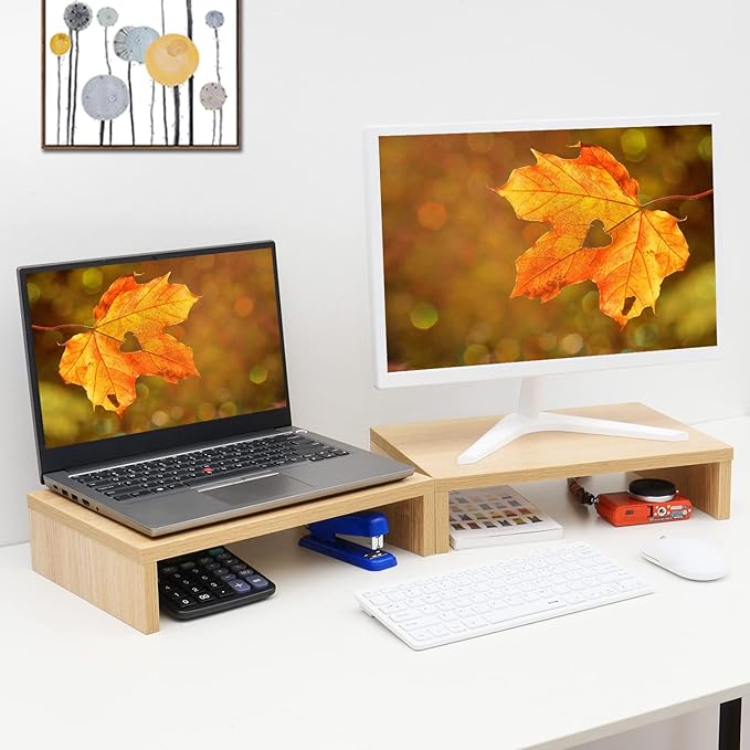 TEAMIX Wood Monitor Stand Riser - Image 8