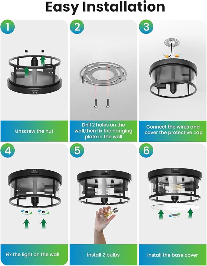 Craftersmark Outdoor Flush Mount Ceiling Light - Image 7