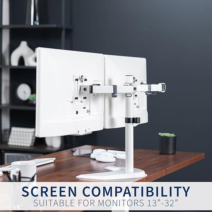 VIVO Dual LED LCD Monitor Mount, Free-Standing Desk Stand - Image 8