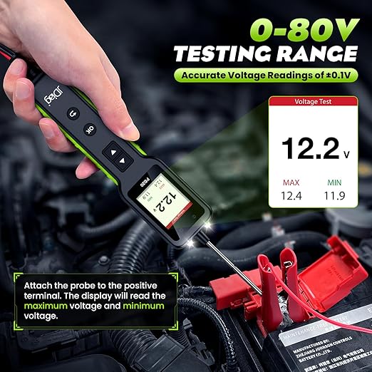 JDIAG Automotive Circuit Tester 0-80V DC, 12V 24V Digital Multimeter - Image 3