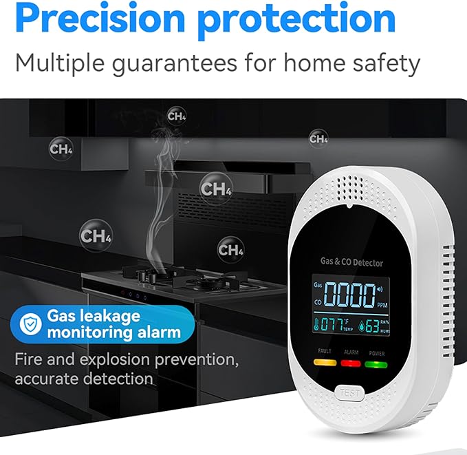 4PCS 4-in-1 Carbon Monoxide & Natural Gas Detectors - Image 5