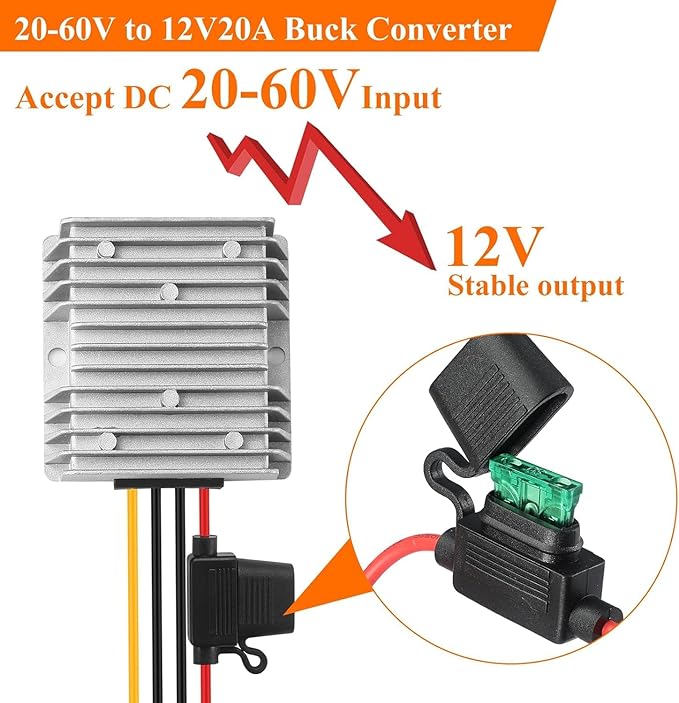 DC 24V to 12V Regulated Converter 20A 240W Step-Down Converter 12V to 24V DC - Image 2