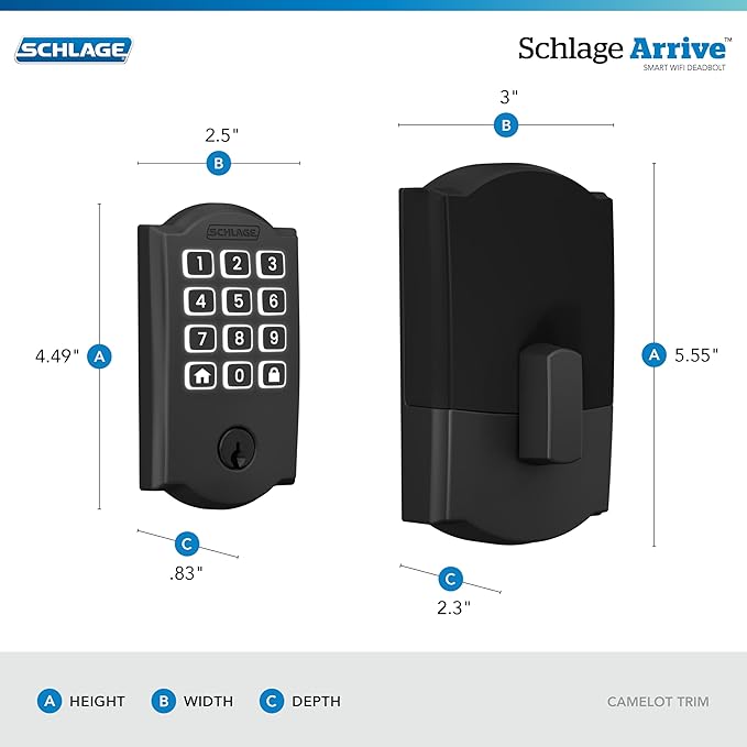 Schlage Arrive WiFi Deadbolt Smart Lock, Keyless Entry Door Lock - Image 3