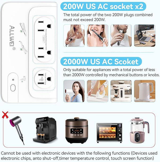 ALLWEI 2000W Travel Voltage Converter 220v to 110v Converter - Image 2