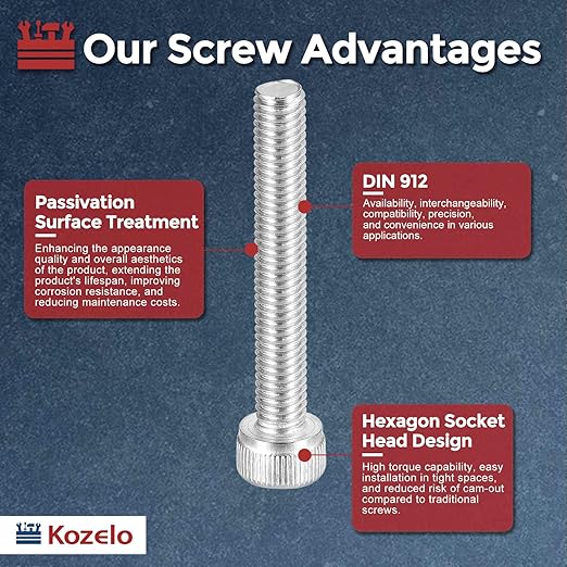 Kozelo 30pcs Socket Head Cap Screws - Image 3