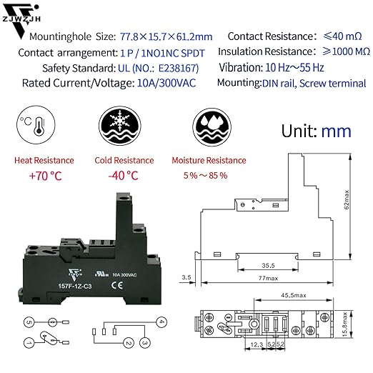 6Pcs 12 Amp Power Relay Switch Electromagnetic - Image 4