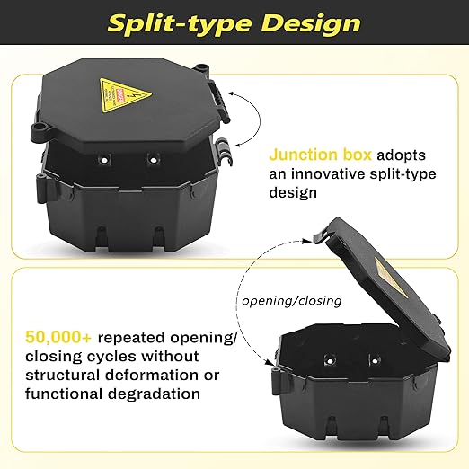 MIARALA Black Open Splice Junction Box, Splice Box Wire Electrical Junction Box - Image 5