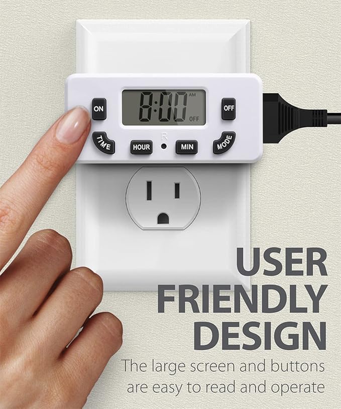 Fosmon Digital Timer for Electrical Outlets, Indoor 24 Hour Light Timer - Image 4