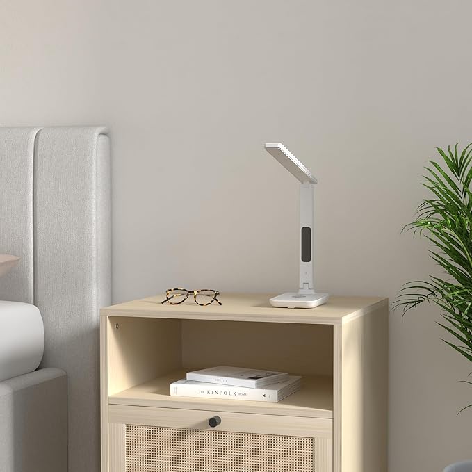 poukaran LED Desk Lamp with Wireless Charger, USB Charging Port, Office Table - Image 2