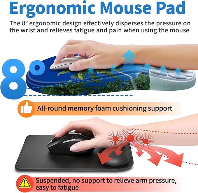 YIWEI Ergonomic Mouse Pad with Wrist Rest - Image 4