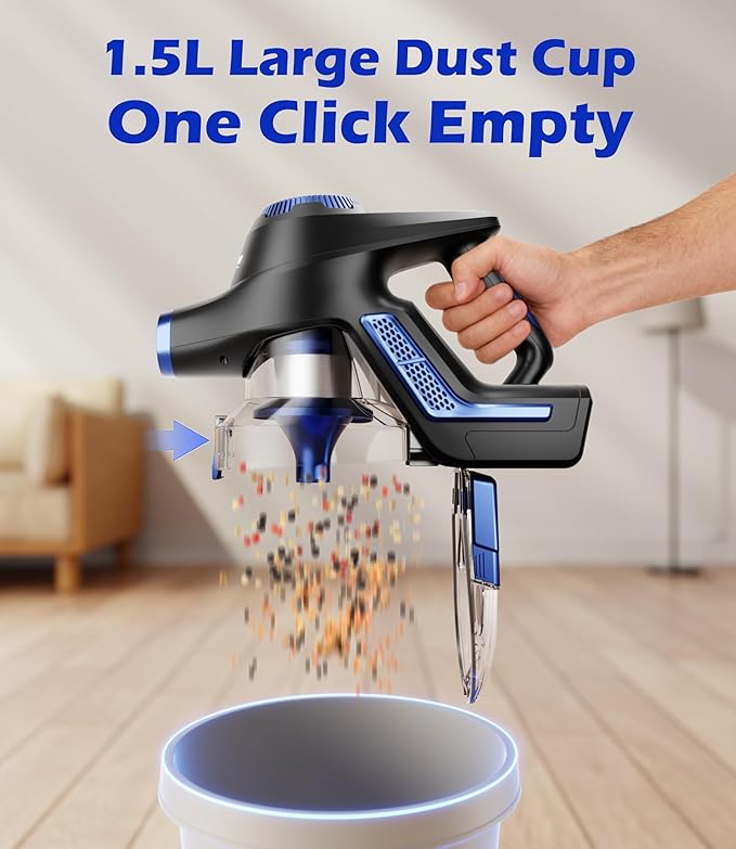 Nvriow Cordless Vacuum Cleaner for Home, 45Kpa Stick Vacuum, Max 80mins Runtime - Image 8