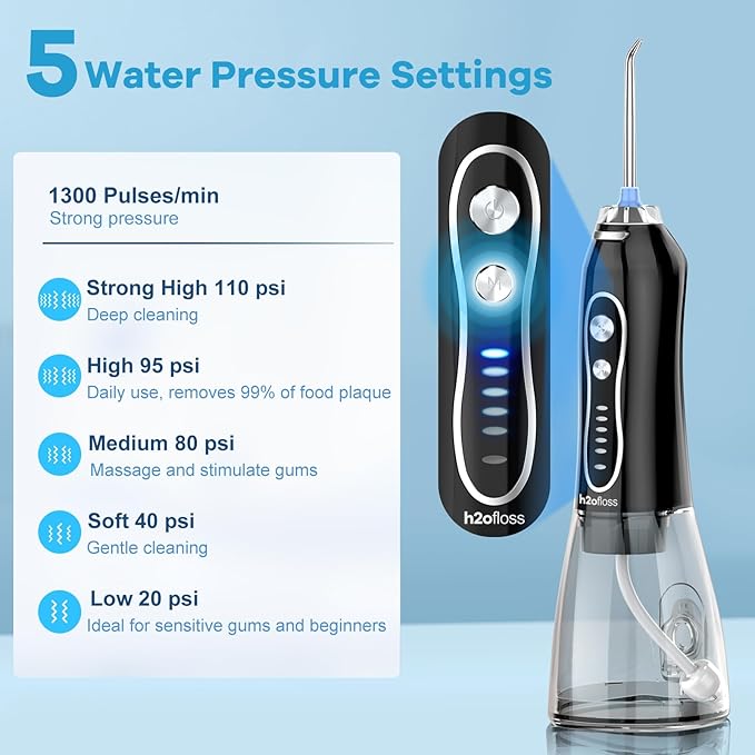H2ofloss Water Dental Flosser Teeth Pick -Portable Oral Irrigator - Image 2